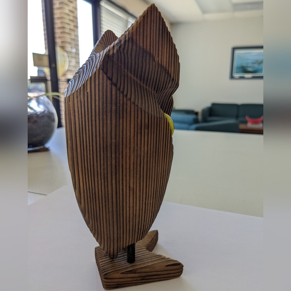 RARE VTG OTAGIRI JAPAN WOODEN OWL WITH GLASS EYES - Picture 7 of 11